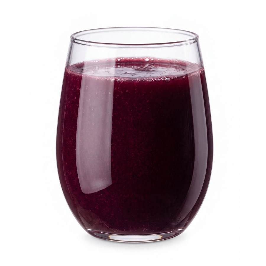 Glas Aronia-Direktsaft mit Aroniabeeren